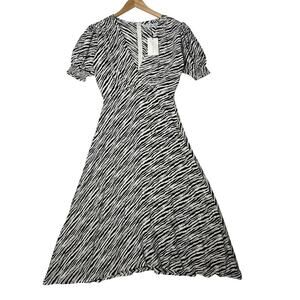 NWT Faithfull The Brand Marie Louise Midi Dress Blance Animal Print sz 2/XS Boho